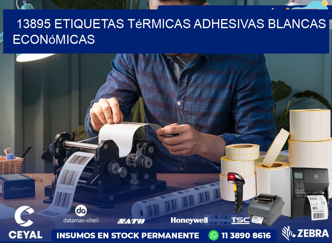 13895 etiquetas térmicas adhesivas blancas económicas