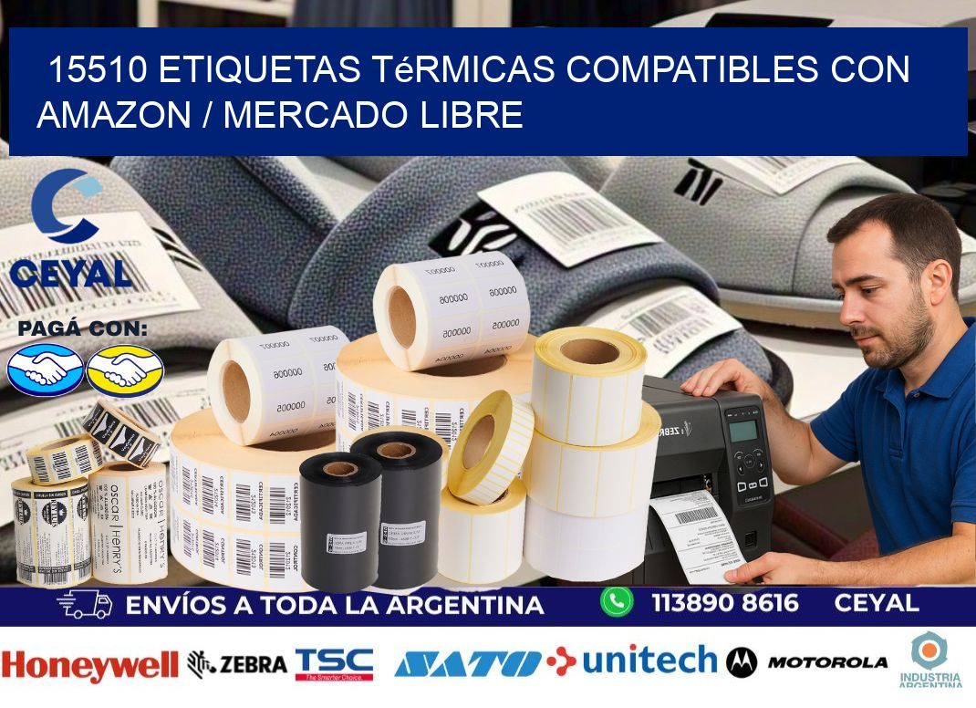 15510 etiquetas térmicas compatibles con Amazon / Mercado Libre