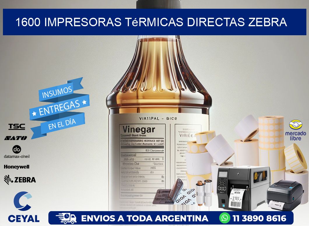 1600 impresoras térmicas directas zebra