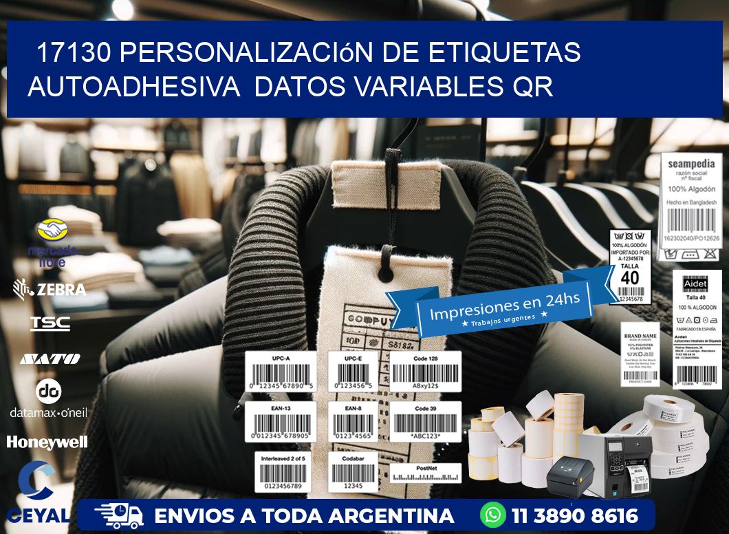 17130 Personalización de etiquetas autoadhesiva  datos variables QR
