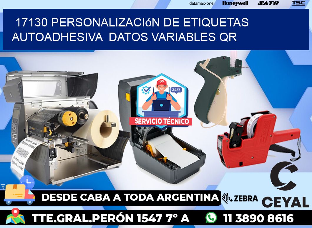 17130 Personalización de etiquetas autoadhesiva  datos variables QR