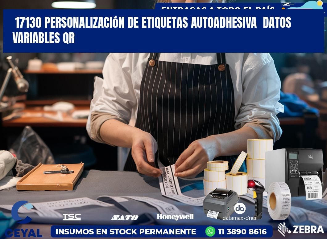 17130 Personalización de etiquetas autoadhesiva  datos variables QR