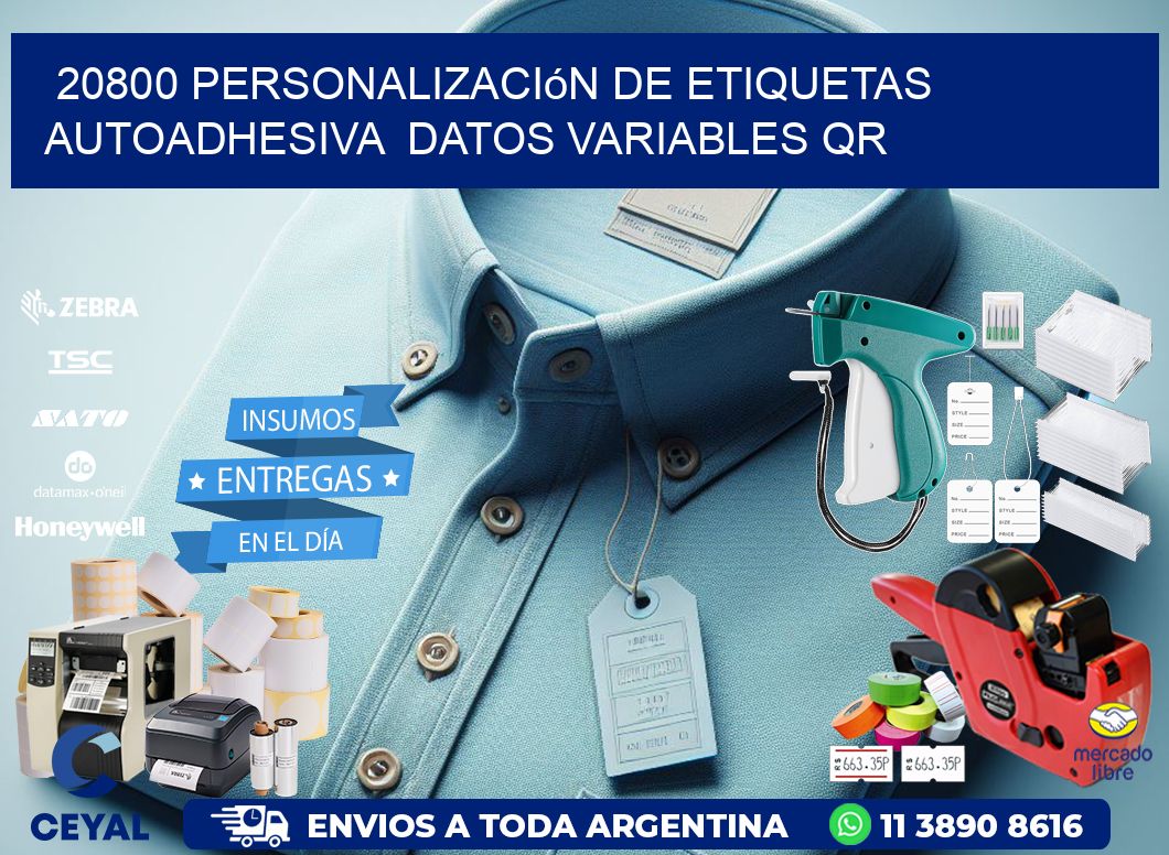 20800 Personalización de etiquetas autoadhesiva  datos variables QR