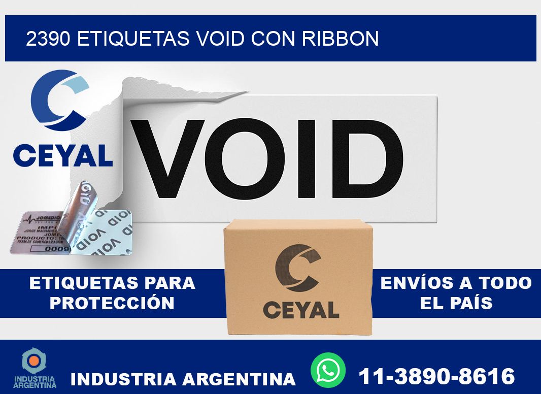 2390 etiquetas void con ribbon