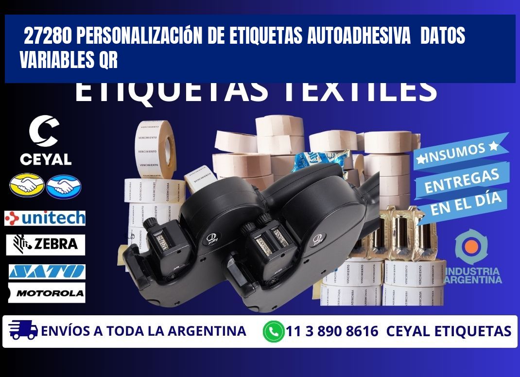27280 Personalización de etiquetas autoadhesiva  datos variables QR