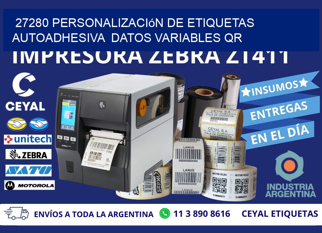 27280 Personalización de etiquetas autoadhesiva  datos variables QR