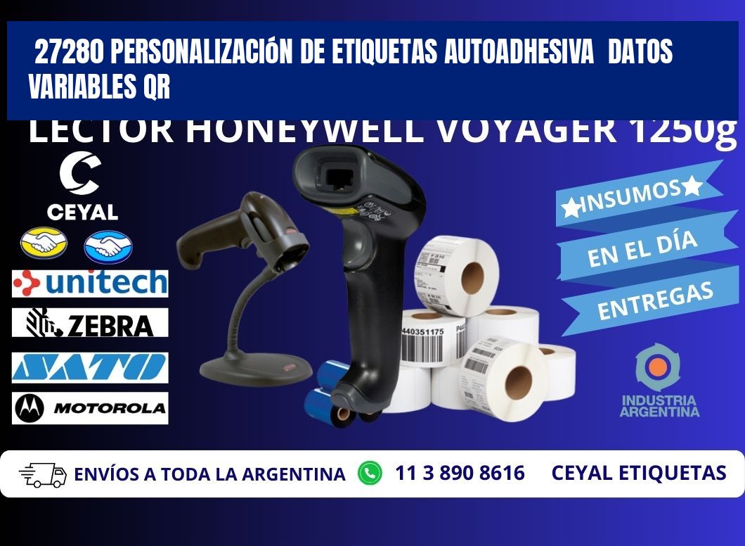 27280 Personalización de etiquetas autoadhesiva  datos variables QR