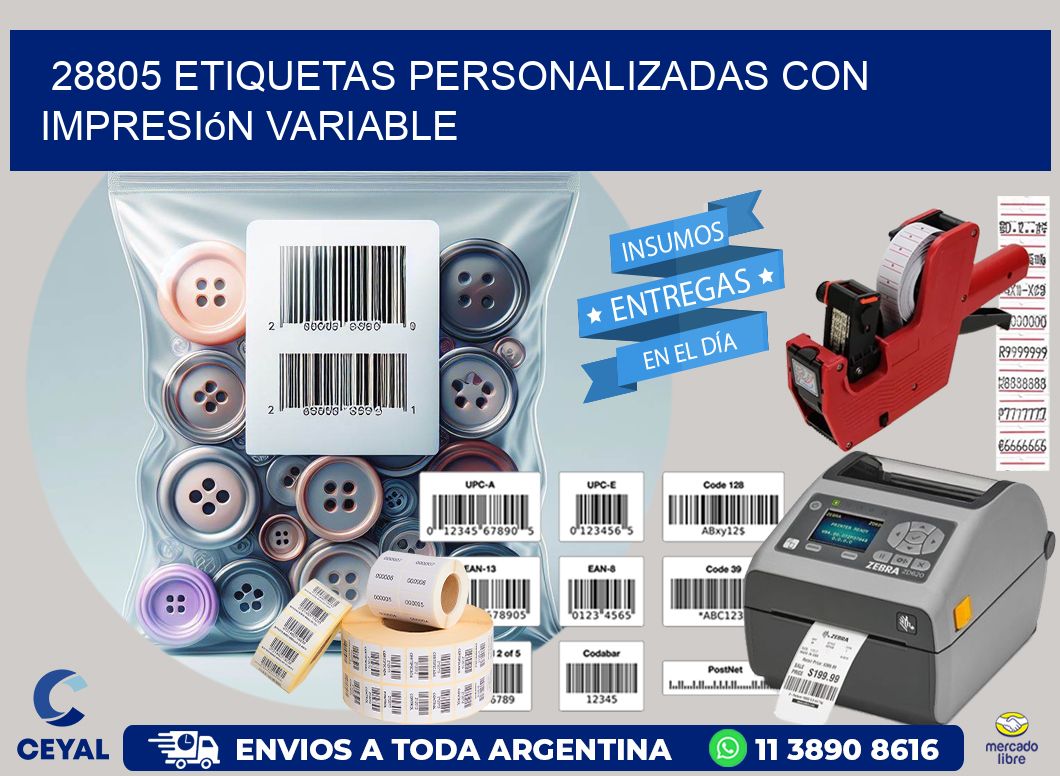 28805 etiquetas personalizadas con impresión variable
