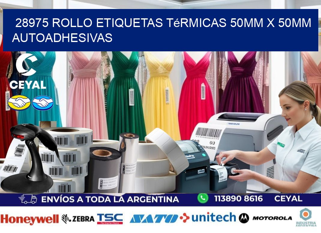 28975 Rollo Etiquetas Térmicas 50mm X 50mm Autoadhesivas
