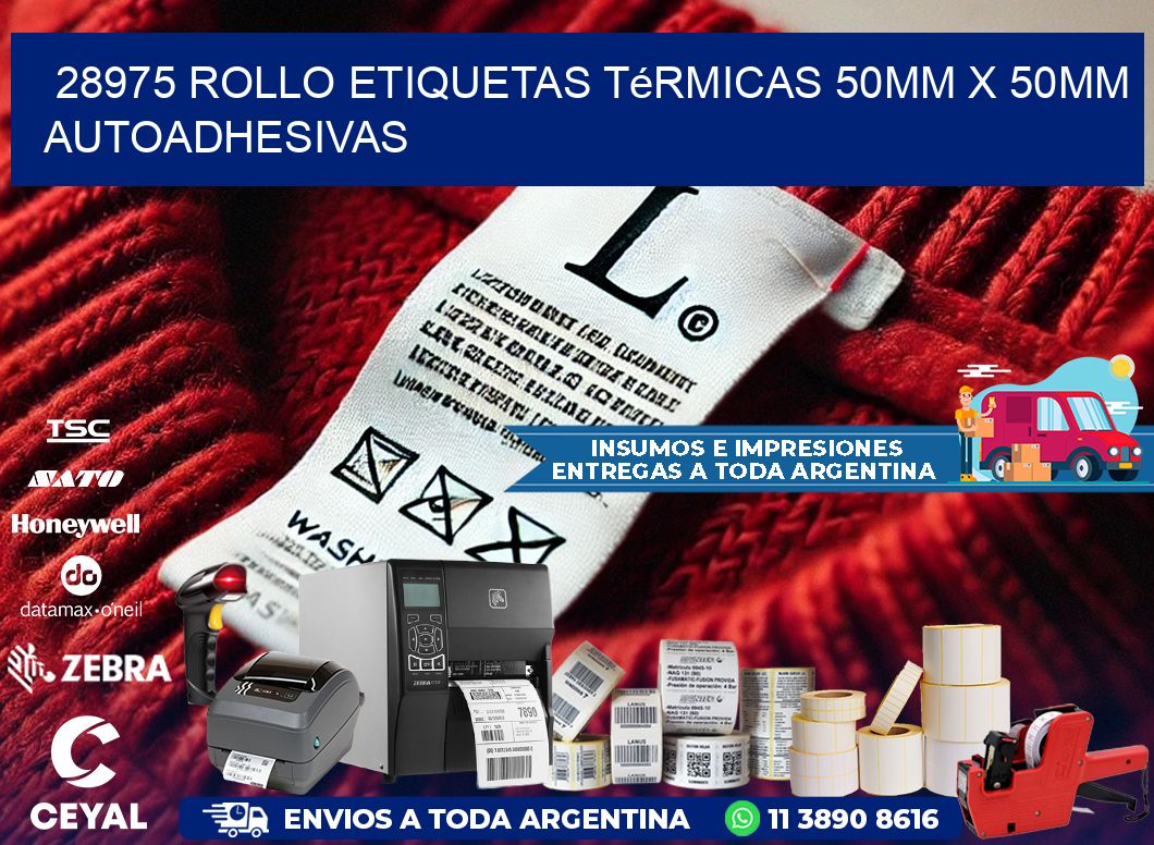 28975 Rollo Etiquetas Térmicas 50mm X 50mm Autoadhesivas