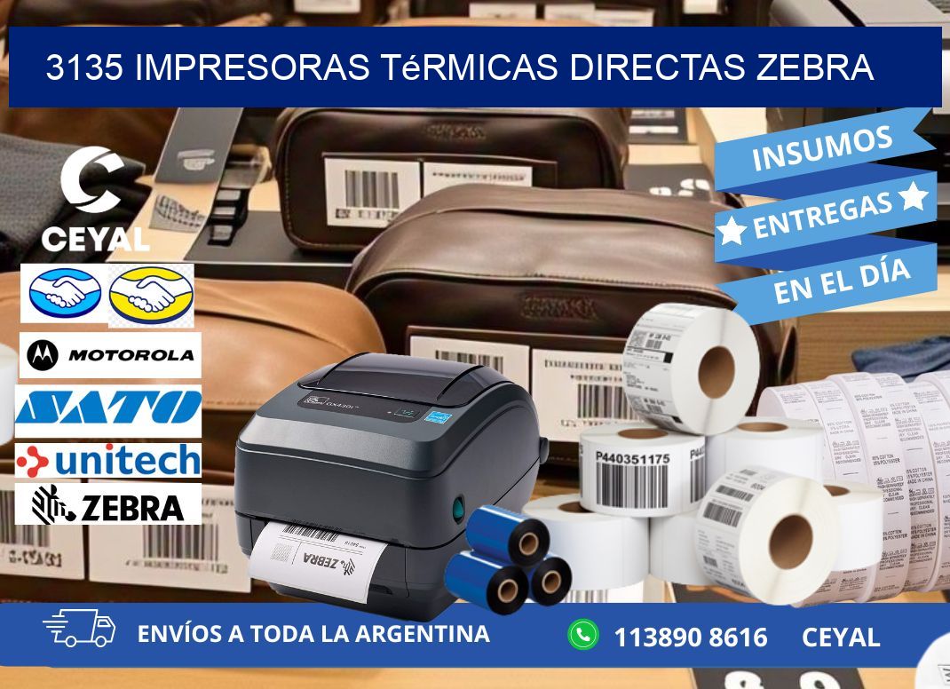 3135 impresoras térmicas directas zebra
