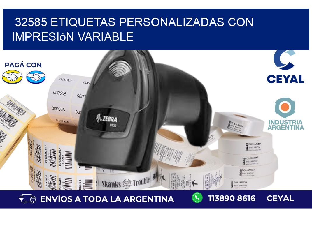 32585 etiquetas personalizadas con impresión variable