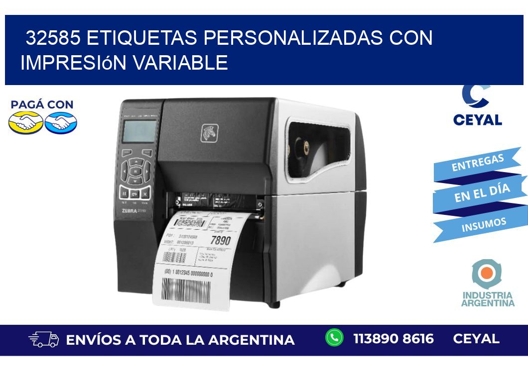 32585 etiquetas personalizadas con impresión variable