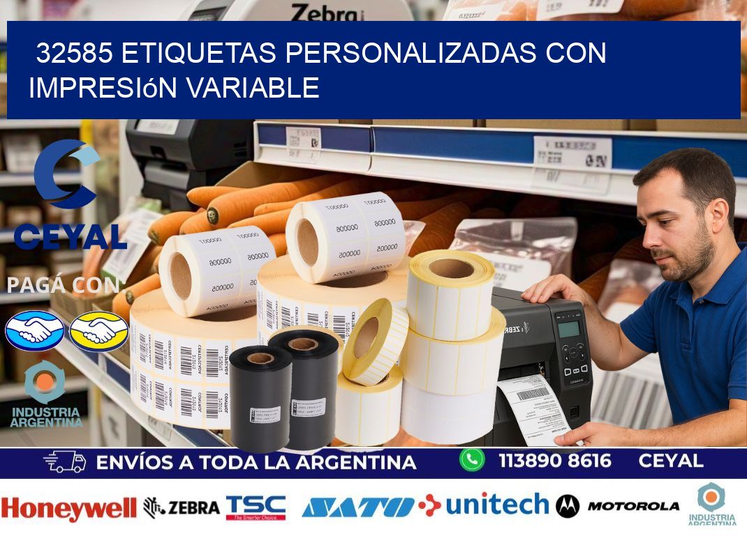 32585 etiquetas personalizadas con impresión variable