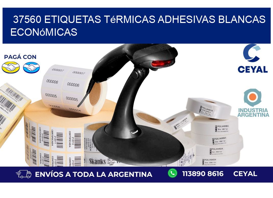 37560 etiquetas térmicas adhesivas blancas económicas