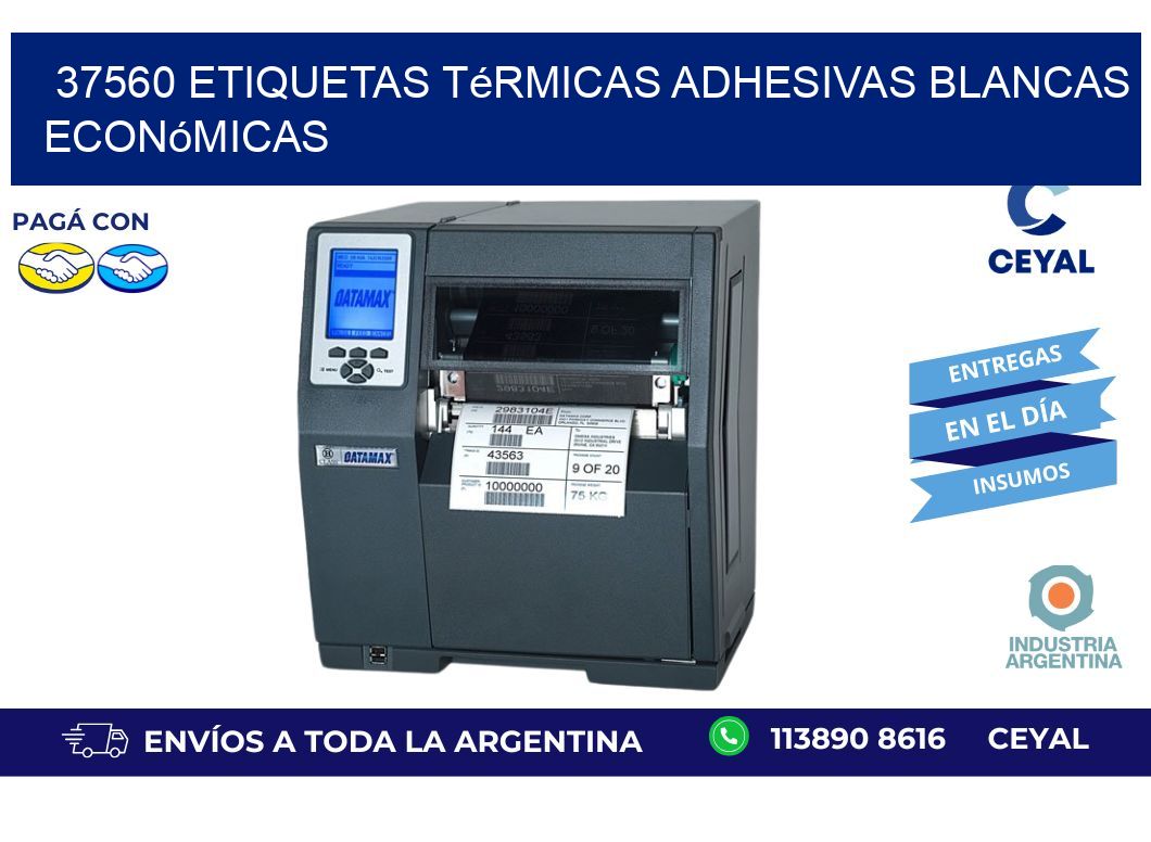 37560 etiquetas térmicas adhesivas blancas económicas
