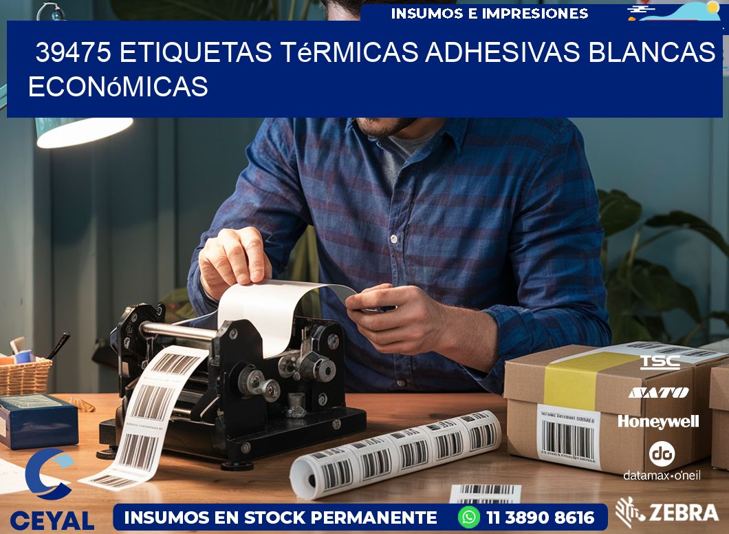 39475 etiquetas térmicas adhesivas blancas económicas