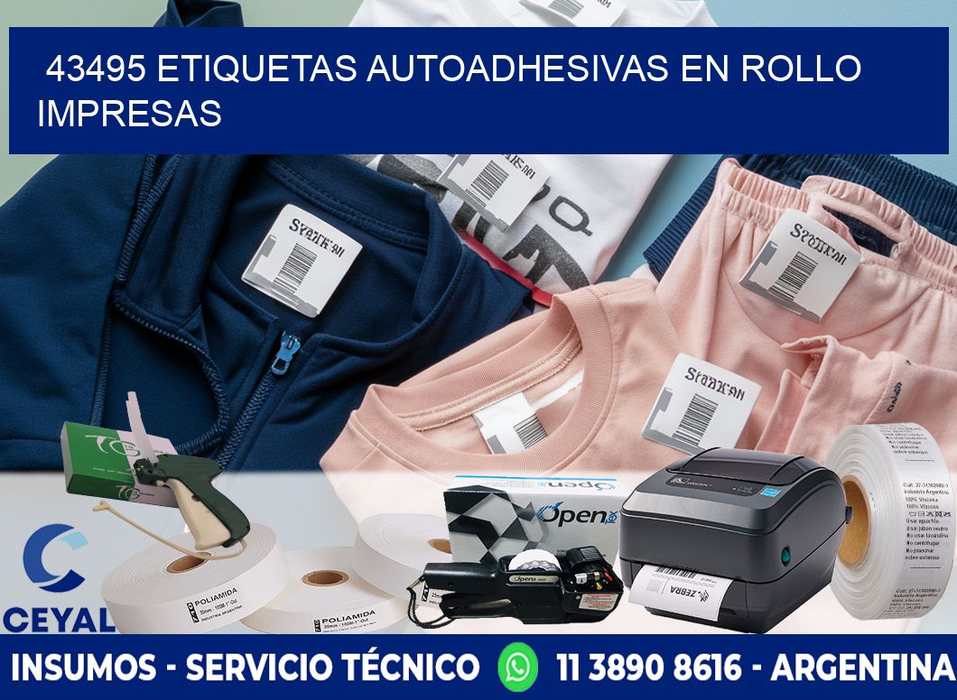 43495 Etiquetas autoadhesivas en rollo impresas