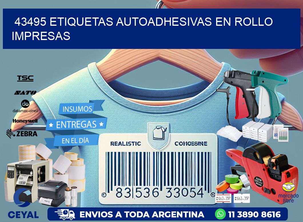 43495 Etiquetas autoadhesivas en rollo impresas