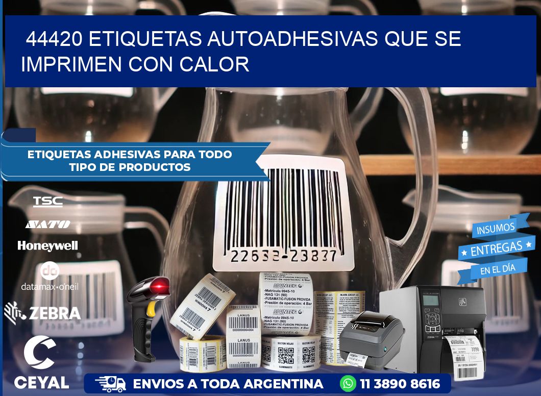 44420 etiquetas autoadhesivas que se imprimen con calor