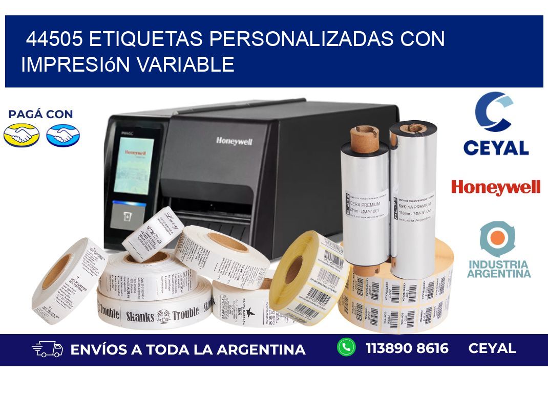 44505 etiquetas personalizadas con impresión variable