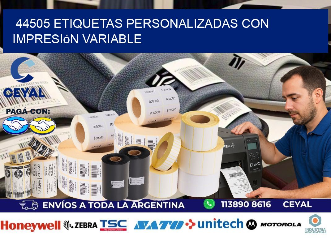 44505 etiquetas personalizadas con impresión variable