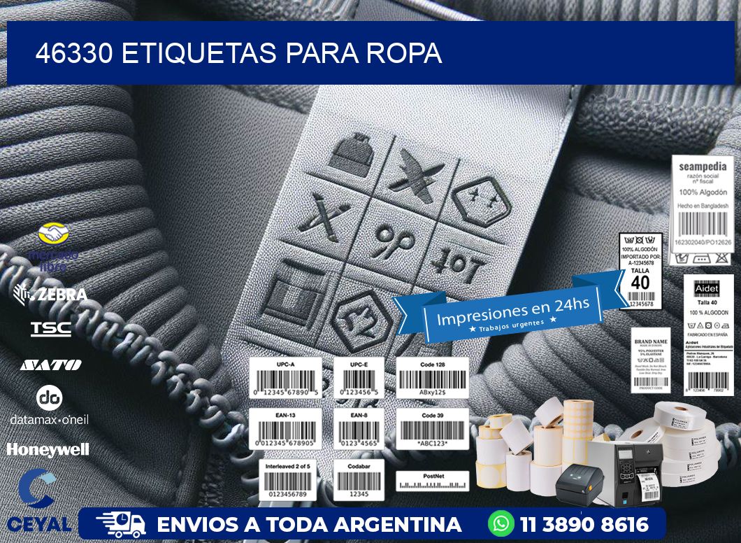 46330 etiquetas para ropa