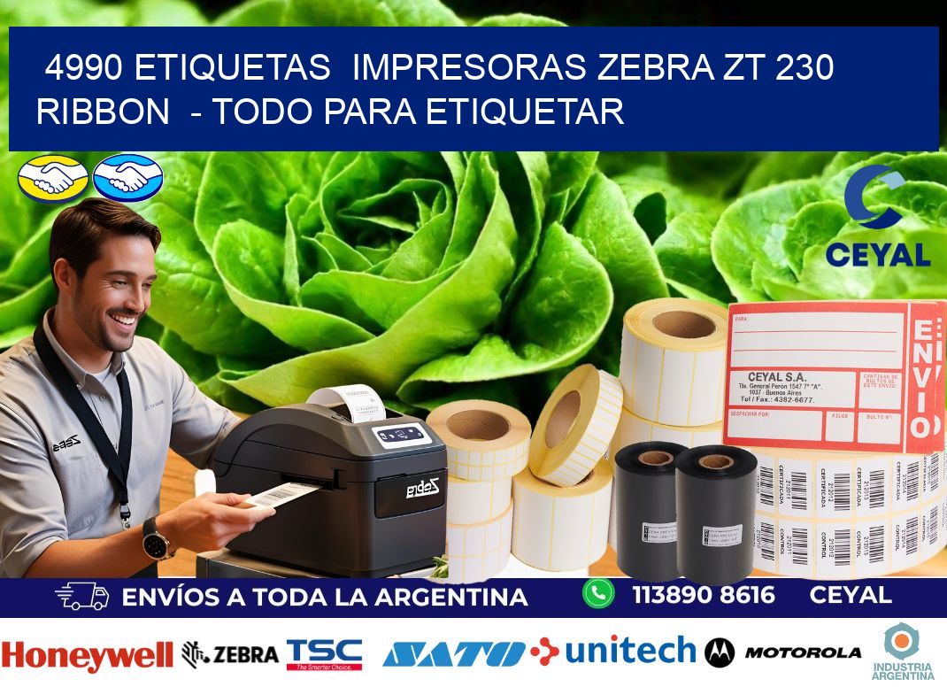 4990 etiquetas  impresoras zebra zt 230 ribbon  – Todo para Etiquetar