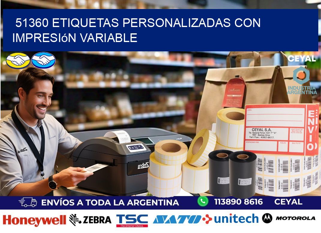 51360 etiquetas personalizadas con impresión variable
