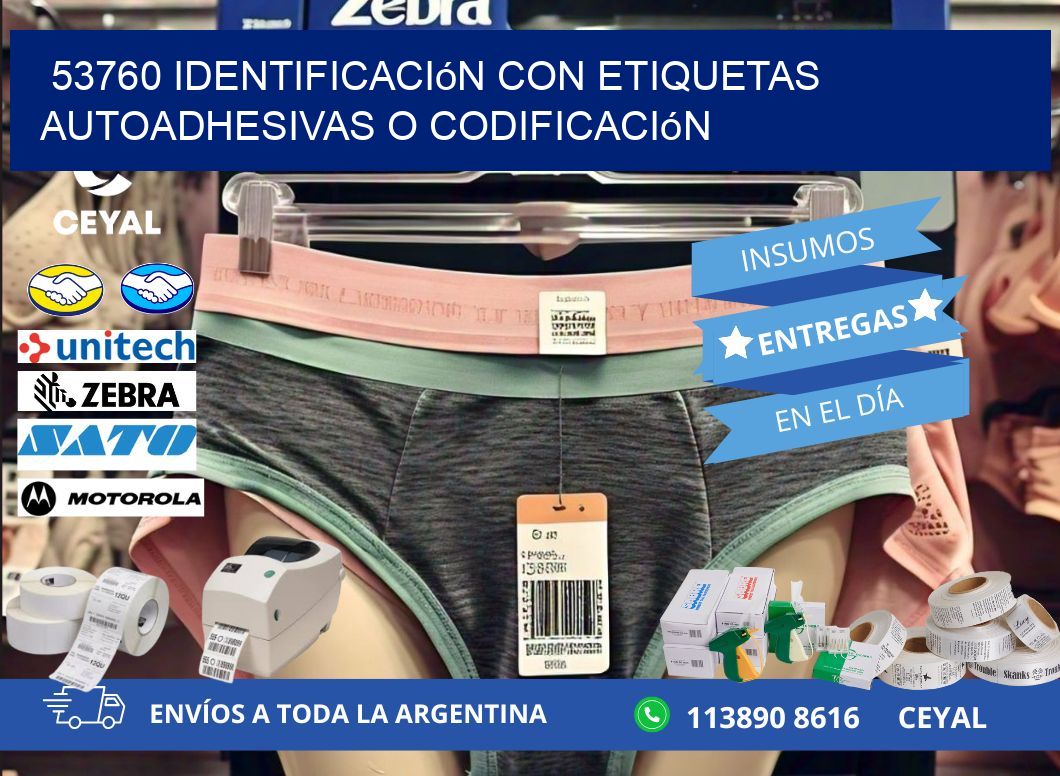 53760 identificación con etiquetas autoadhesivas o codificación