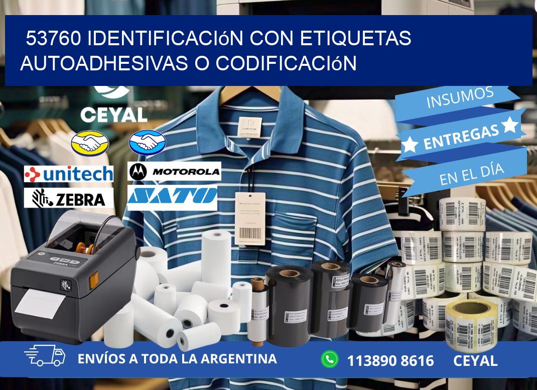 53760 identificación con etiquetas autoadhesivas o codificación