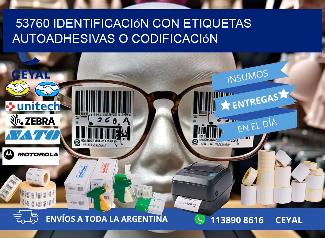 53760 identificación con etiquetas autoadhesivas o codificación