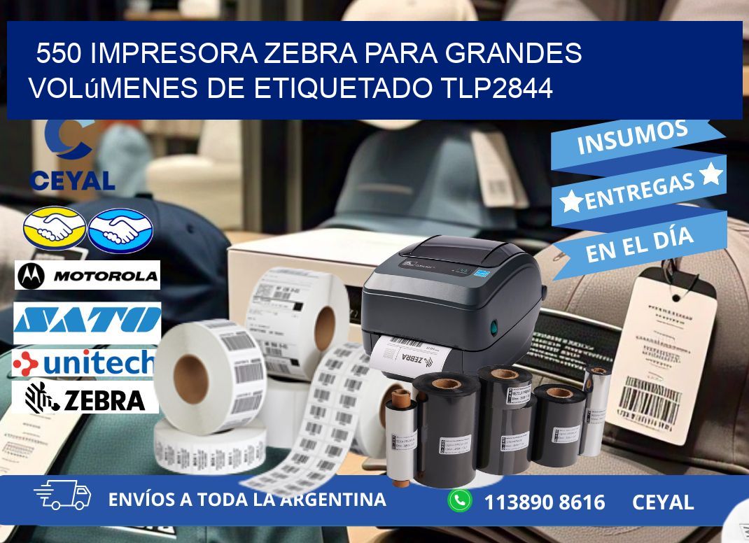 550 impresora Zebra para grandes volúmenes de etiquetado TLP2844
