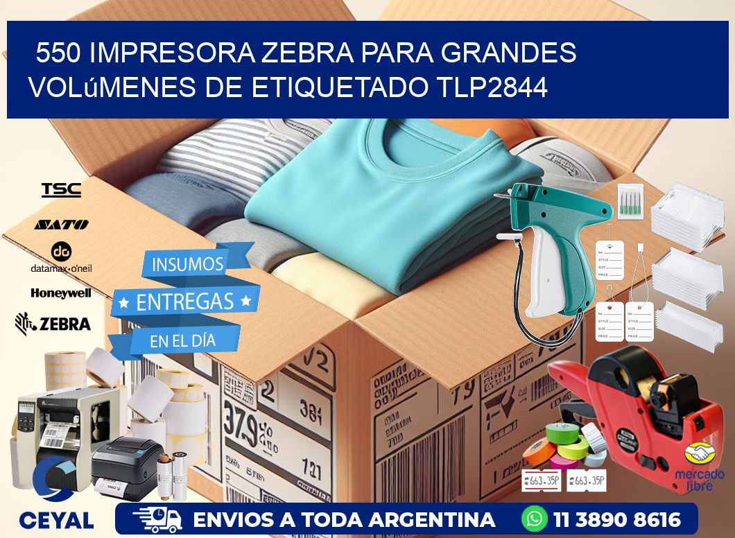 550 impresora Zebra para grandes volúmenes de etiquetado TLP2844