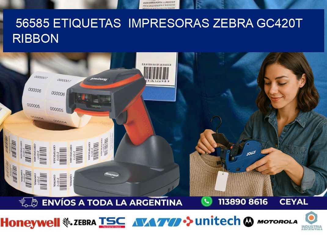 56585 etiquetas  impresoras zebra gc420t ribbon