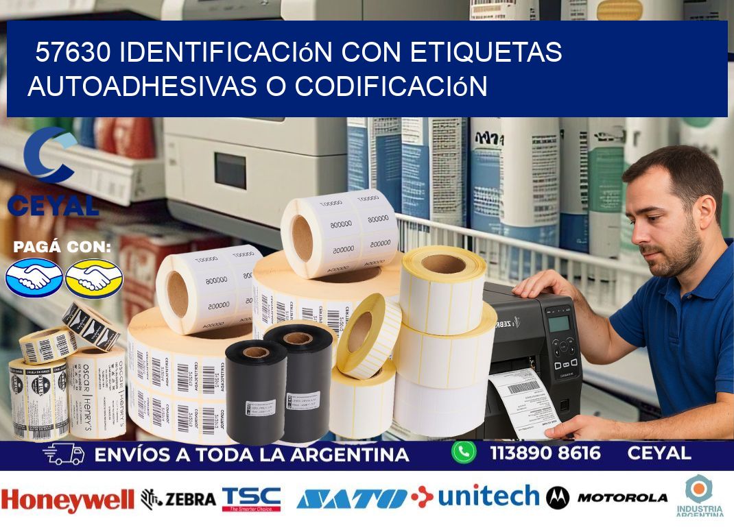 57630 identificación con etiquetas autoadhesivas o codificación