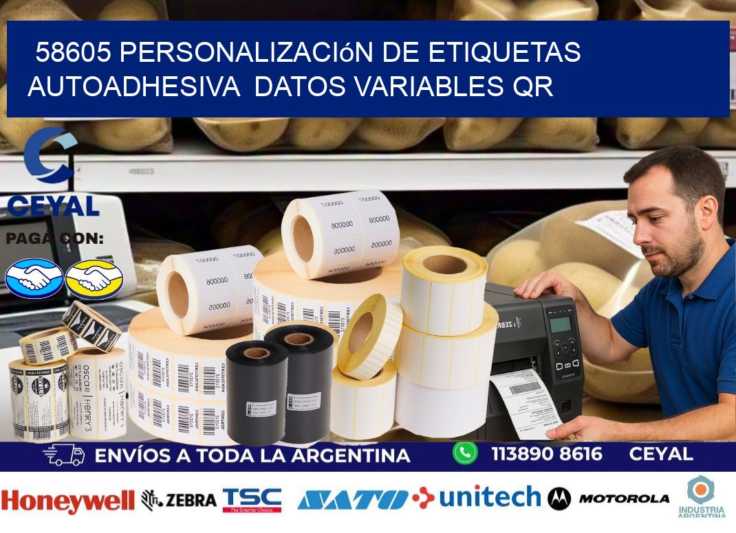 58605 Personalización de etiquetas autoadhesiva  datos variables QR