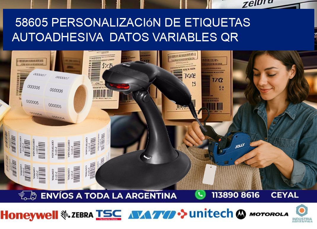 58605 Personalización de etiquetas autoadhesiva  datos variables QR