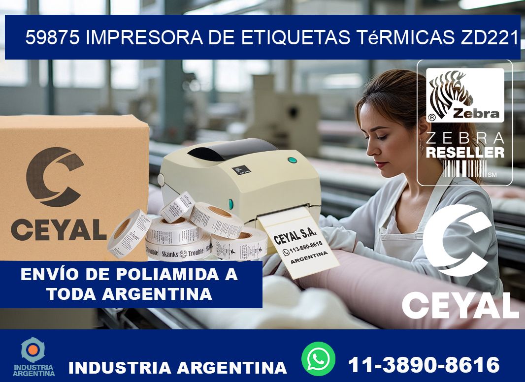 59875 Impresora de etiquetas térmicas ZD221