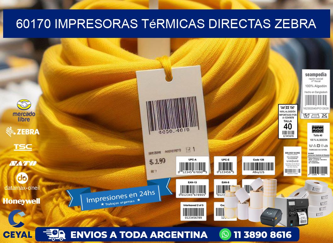 60170 impresoras térmicas directas zebra