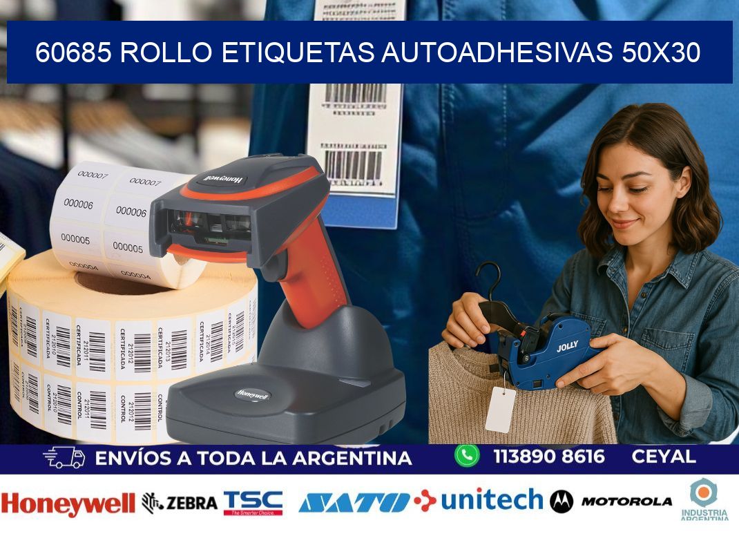 60685 Rollo Etiquetas autoadhesivas 50x30