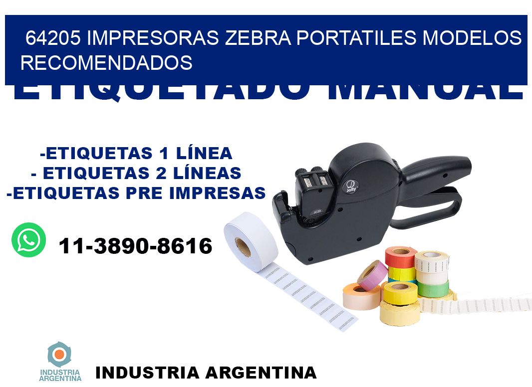 64205 impresoras zebra portatiles modelos recomendados