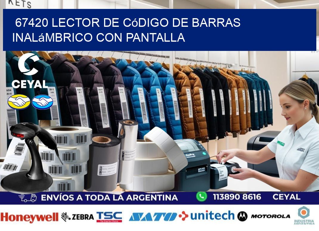 67420 Lector de código de barras inalámbrico con Pantalla