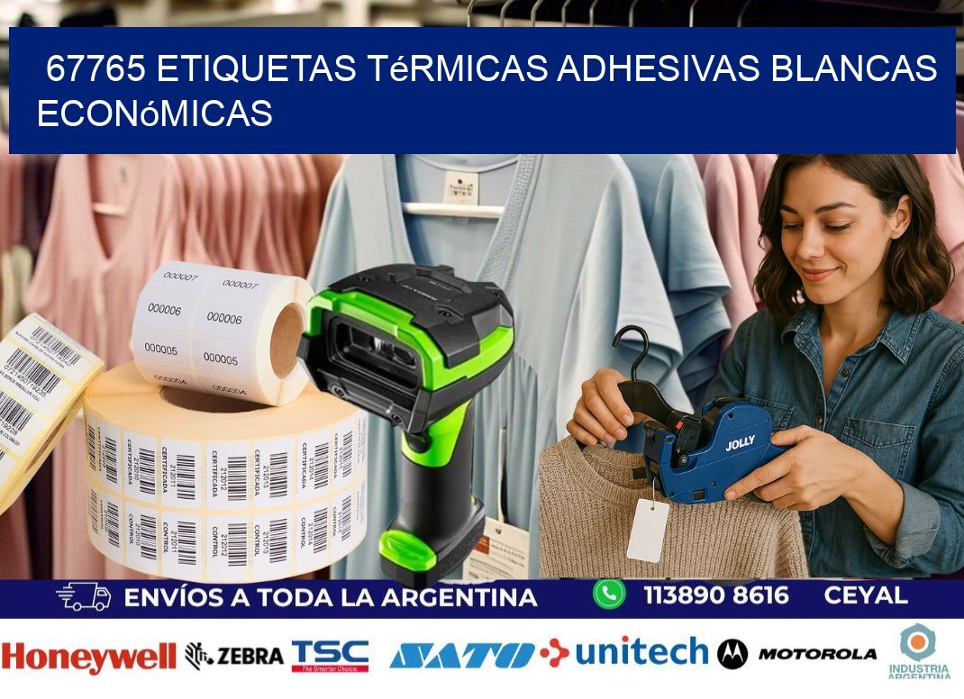 67765 etiquetas térmicas adhesivas blancas económicas