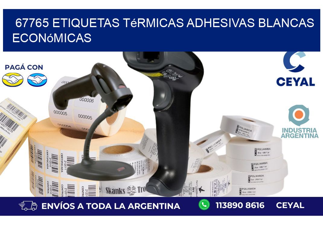 67765 etiquetas térmicas adhesivas blancas económicas