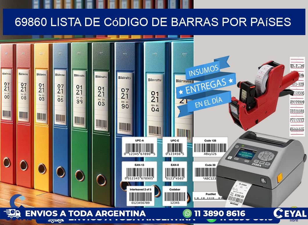 69860 Lista de código de barras por países