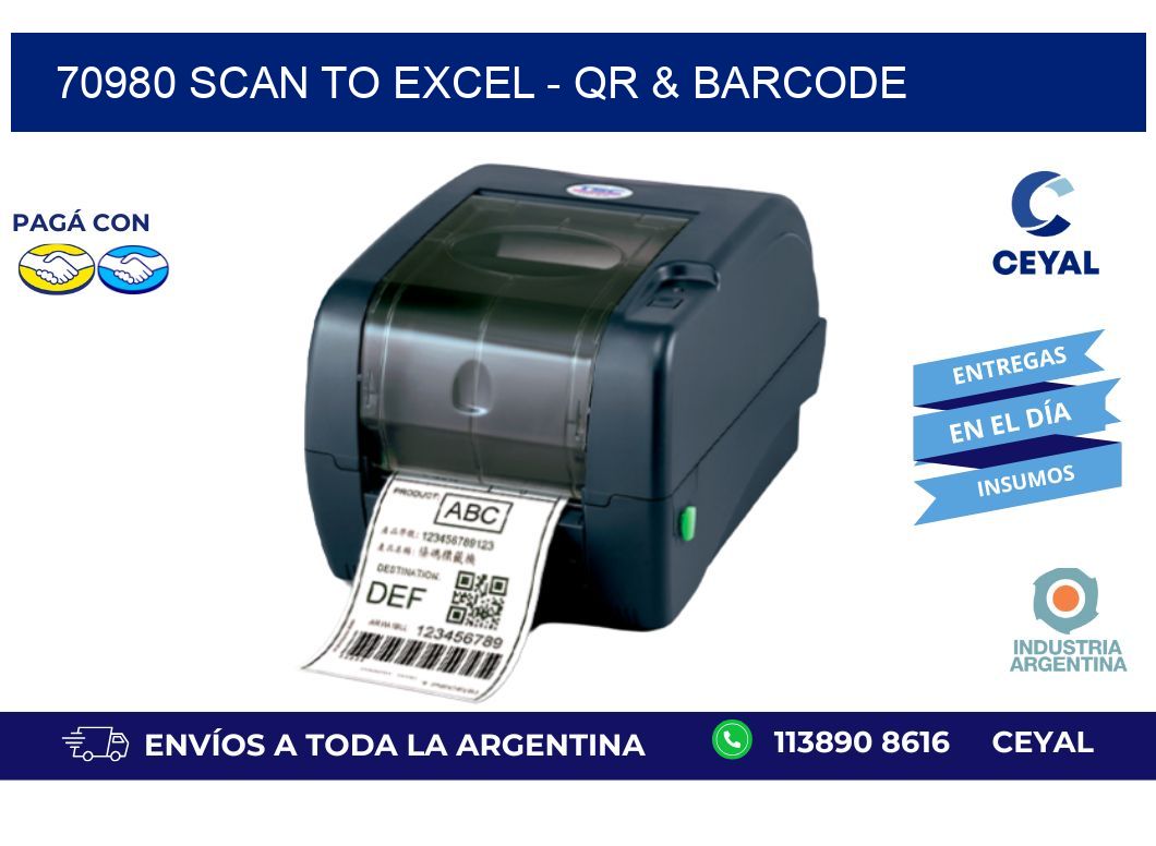 70980 Scan to Excel - QR & Barcode