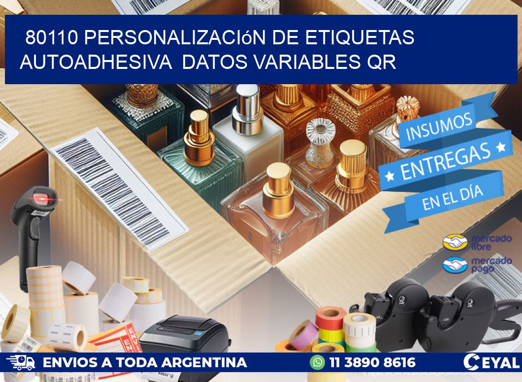80110 Personalización de etiquetas autoadhesiva  datos variables QR
