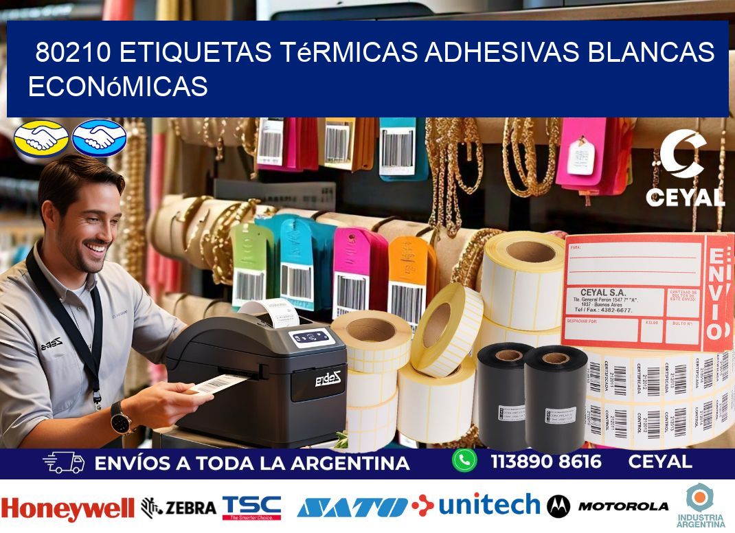 80210 etiquetas térmicas adhesivas blancas económicas