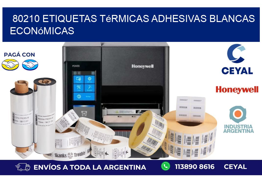 80210 etiquetas térmicas adhesivas blancas económicas